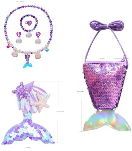 Mermaid princess costume with accessories for girls 3-10 years