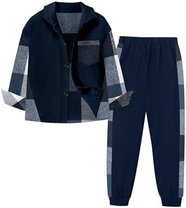 Boys Plaid Pullover Activation Set
