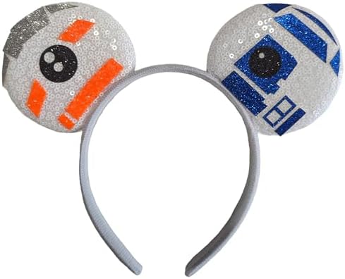 CLGIFT Mickey Minnie Ears Headband Black Silver - Adjustable for Everyone