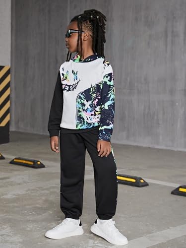 WDIRARA Boys 2 Piece Tracksuit Set Sweatpants and Hoodie