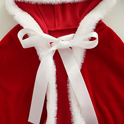 Christmas Cloak for Kids Winter Warmth Fur-trimmed Velvet-Kids Costume