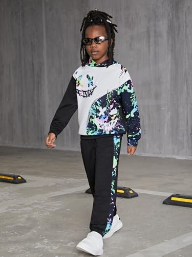 WDIRARA Boys 2 Piece Tracksuit Set Sweatpants and Hoodie