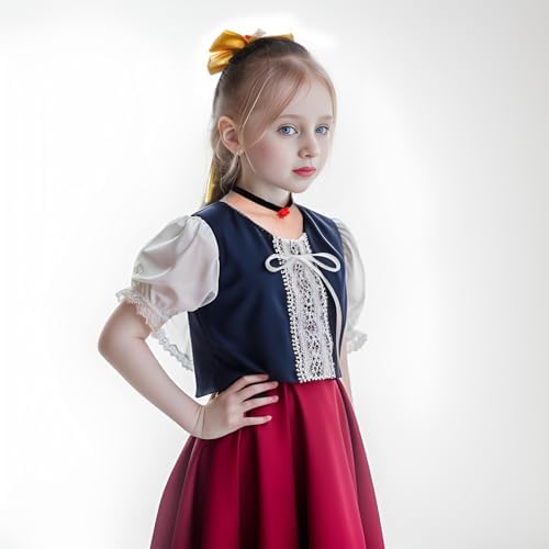 Princess Dress Up Accessories Yellow Hair Bow Rose Necklace
