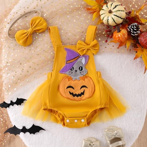 Halloween Baby Girls pumpkin costume romper 0-3 months