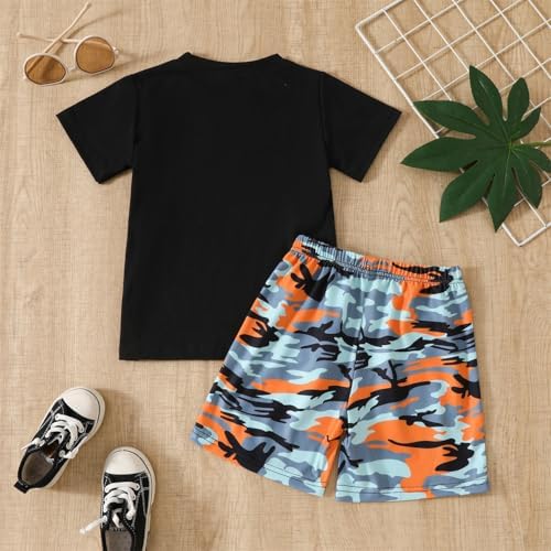 WMHNEI Boys Summer Shorts Set with Coconut Tree Print