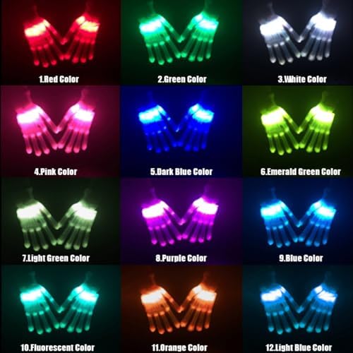 12 Colors Flash Led Light Up Gloves