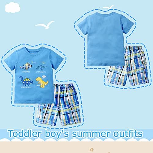 Gorboig Toddler Boys Dinosaur T-Shirt Shorts Set