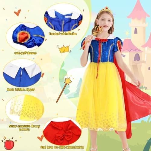 COTRIO Princess Dress Up Halloween Costume for Girls ToddlerKids