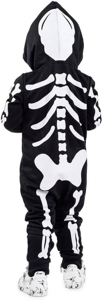 Tipsy Elves Skeleton Halloween Costume Jumpsuit for Babies Toddlers Spooky Fun Unisex