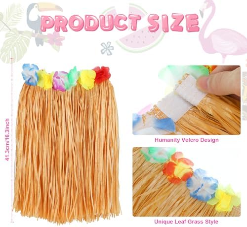 8-Piece Hula skirts for Girls Hawaiian Hula Dancing Kit