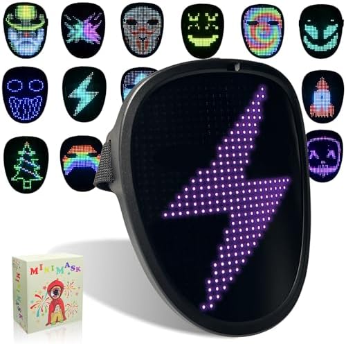 MOYACA LED Mask with Gesture Sensing for Kids Halloween costume