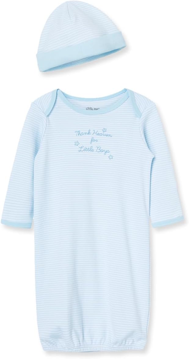 Little Me 2-Piece Nightgown Cap Set for Baby Boys