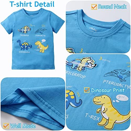 Gorboig Toddler Boys Dinosaur T-Shirt Shorts Set