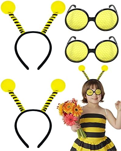 Bee costume headband glasses set for adults