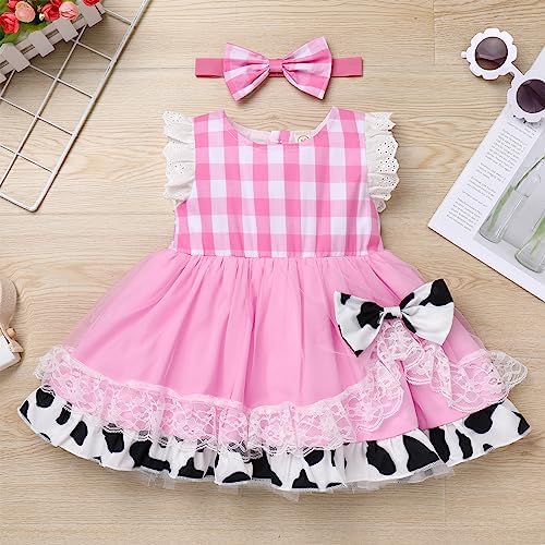 Gingham Animal Print Baby Tutu Dress