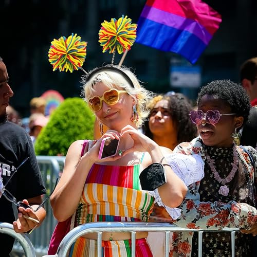 Rainbow Pom Pom Bopper Fun Pride Day Accessory