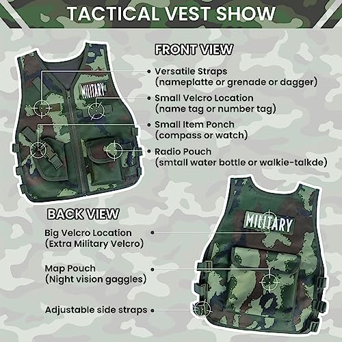 ZIRSENG 20-Piece Army Costume Set for Kids