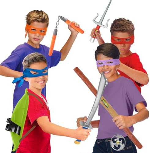 Avazera Turtle Shell Superhero Costume Kids Weapon Mask for HalloweenBirthdayXmas