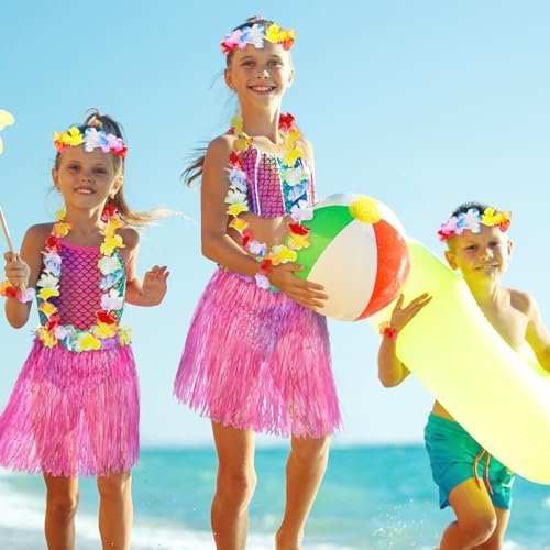 5-Piece Hawaiian Hula Grass Skirt Set for Kids