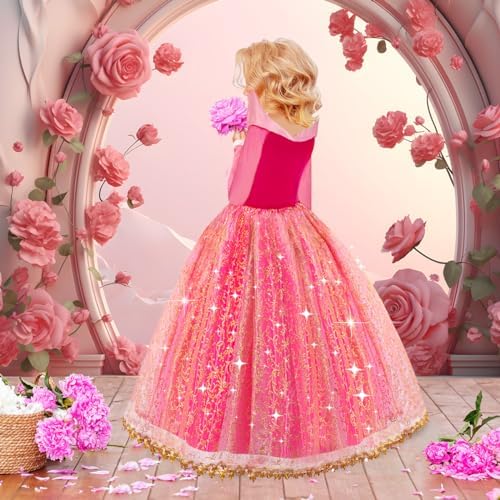 Meland Pink Princess Dress Up Set Light-Up Accessories for Girls