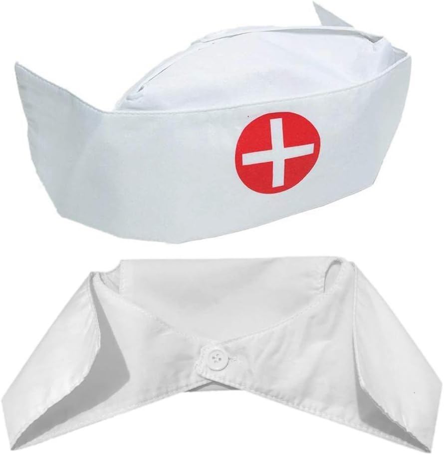 ArtCreativity Classic White Nurse Hat for Kids - Halloween Party Costume