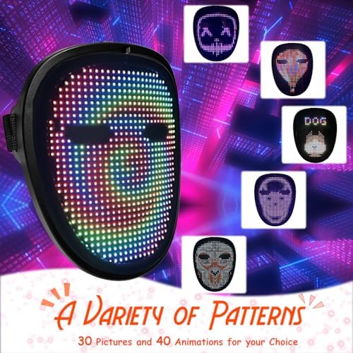 MOYACA LED Mask with Gesture Sensing for Kids Halloween costume