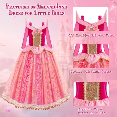 Meland Pink Princess Dress Up Set Light-Up Accessories for Girls