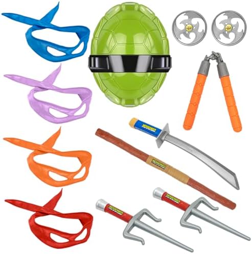 Avazera Turtle Shell Superhero Costume Kids Weapon Mask for HalloweenBirthdayXmas