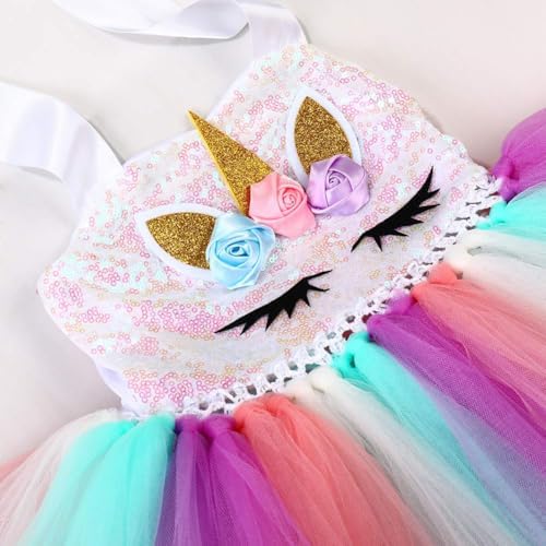 Shimmer Unicorn Dress for Girls 1-10Y