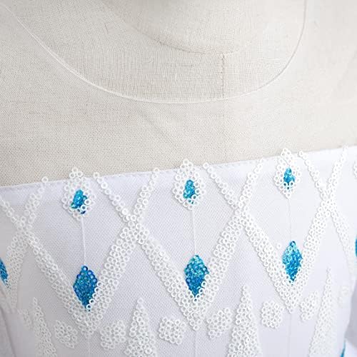 Aoiviss White Snow Queen Princess Dress for Girls