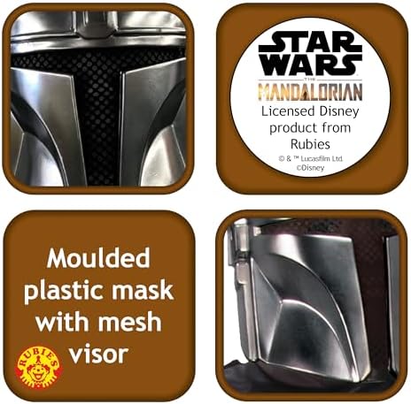 Rubies Star Wars The Mandalorian Beskar Armor Kids Half Face Mask