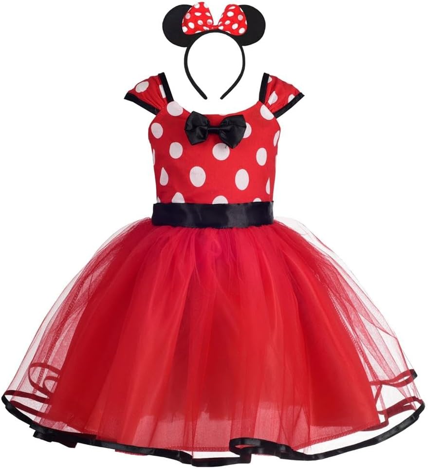 Dressy Daisy Baby Girl Polka Dots Fancy Costume Party Dress with Headband