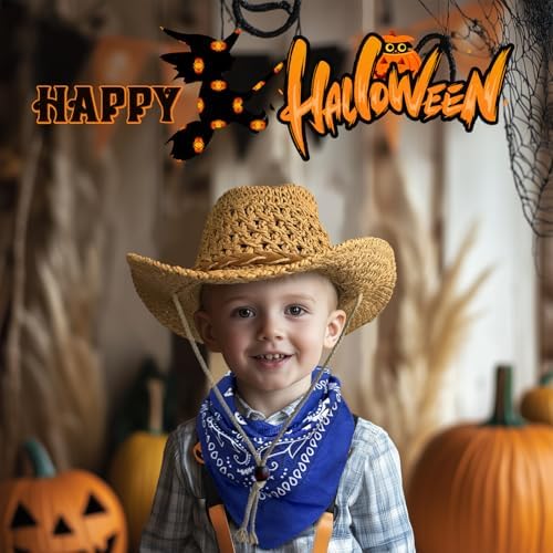 SeptCity Kids Cowboy Hat with Bandana for 2-5 Year Olds