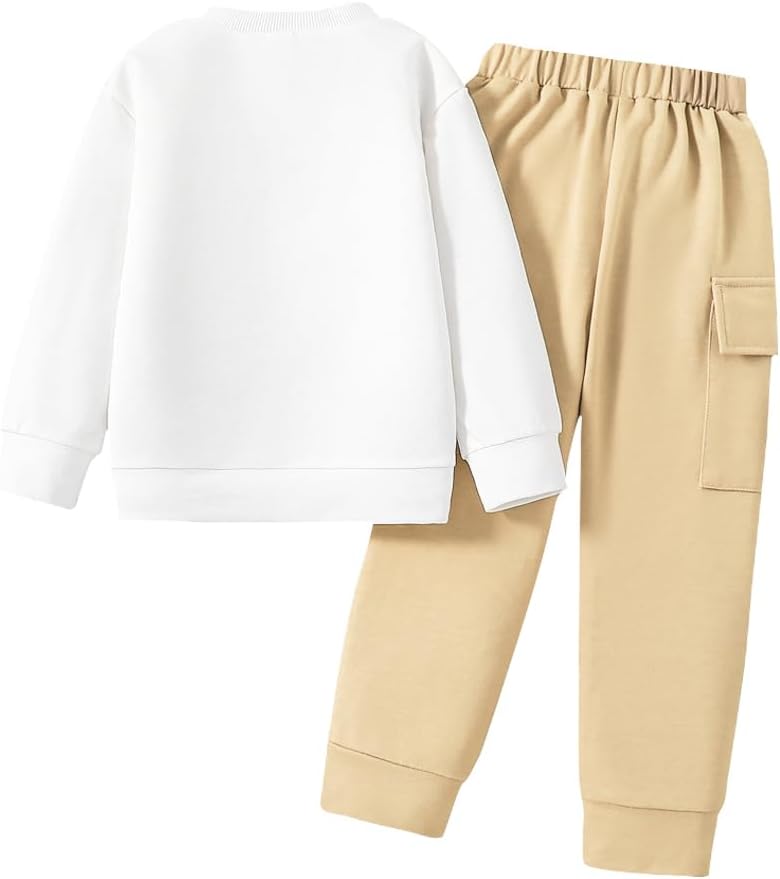 Adorable Toddler Boys Sweatshirt Cargo Pants Set