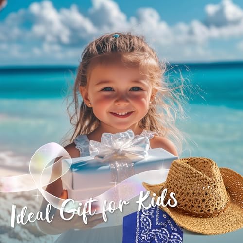 SeptCity Kids Cowboy Hat with Bandana for 2-5 Year Olds