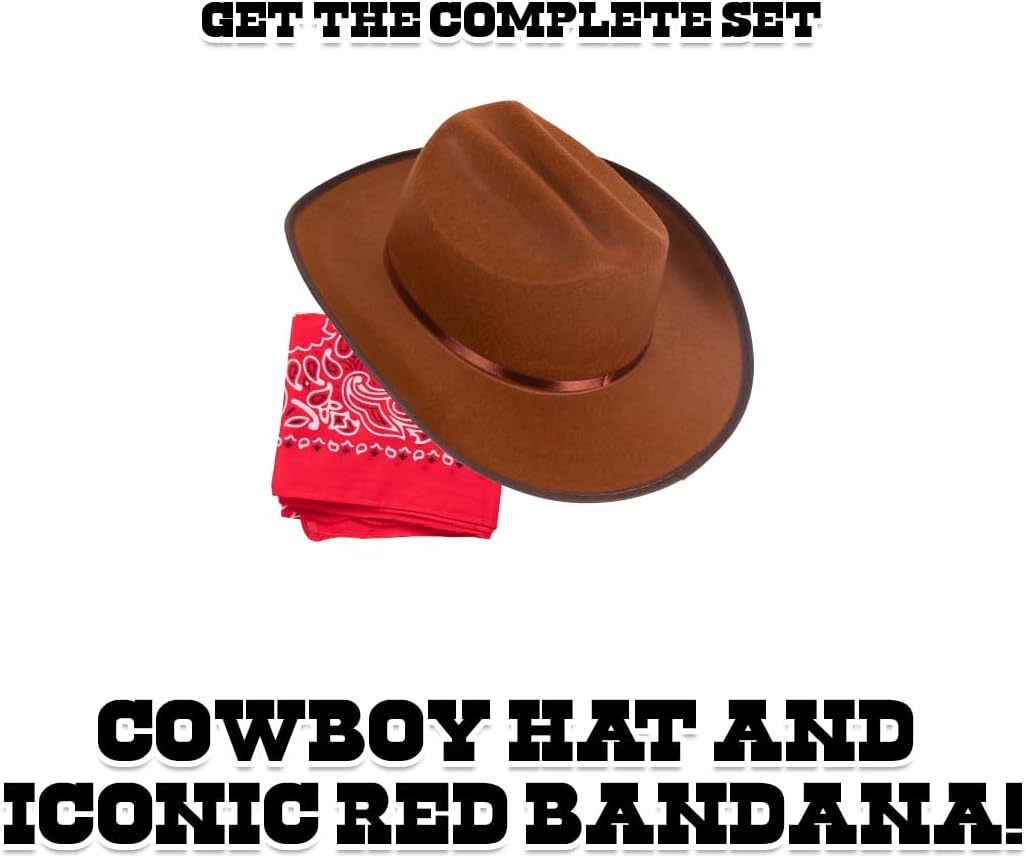 Junior Wild West Cowboy Hat - Red Bandana Kids Western Accessories