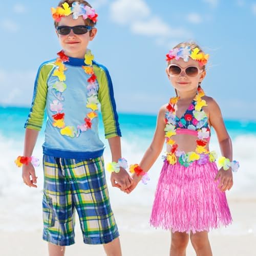5-Piece Hawaiian Hula Grass Skirt Set for Kids
