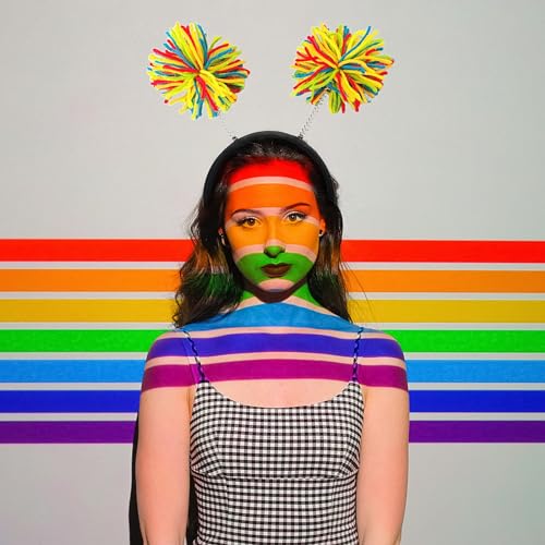 Rainbow Pom Pom Bopper Fun Pride Day Accessory
