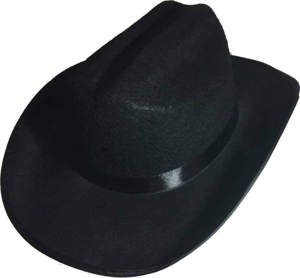 Rhode Island Novelty Black Cowboy Kids Felt Hat Youth Size