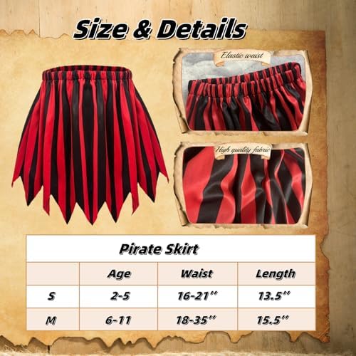 5-Piece Kids Pirate Costume Complete Halloween Accessories