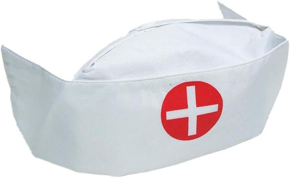 ArtCreativity Classic White Nurse Hat for Kids - Halloween Party Costume