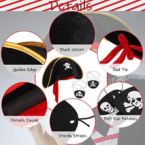 Skylety Pirate Headwear Set for Kids and Adults