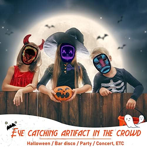 MOYACA LED Mask with Gesture Sensing for Kids Halloween costume