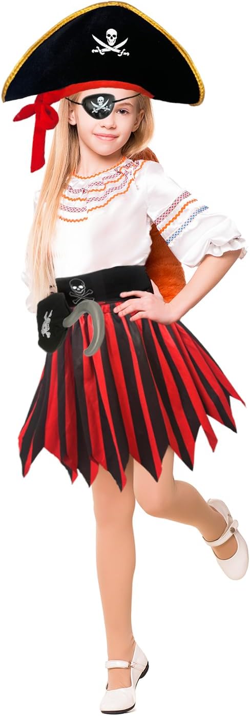 5-Piece Kids Pirate Costume Complete Halloween Accessories