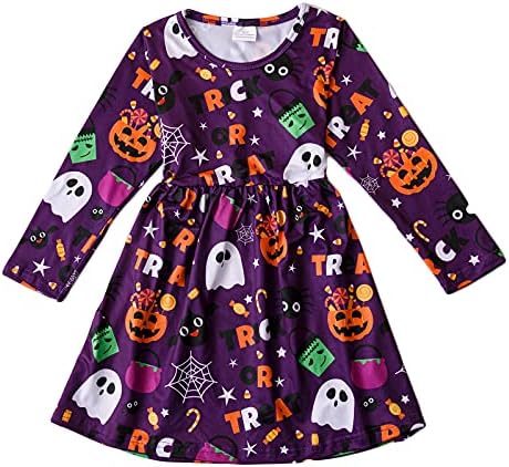 Halloween Girls Twirl Dress Elegant Soft for Kids