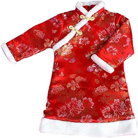 Baby Girls Dress Traditional Cheongsam Tang Quilted New Year Costume for Girls