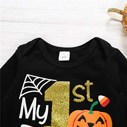 Baby Girls Halloween Outfit Set with Romper Tutu Skirt Leg Warmers Headband