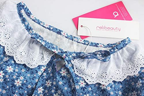 ReliBeauty Pioneer Girl Dress Colonial Prairie Costume Blue Sizes Available
