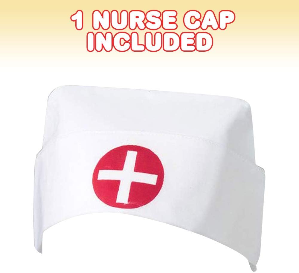 ArtCreativity Classic White Nurse Hat for Kids - Halloween Party Costume