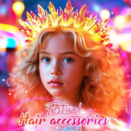 Yean Gold Flame Light-Up Fire Headband for Women Party Cosplay